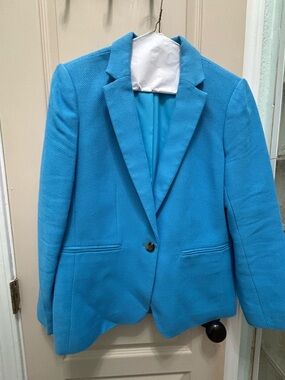 Ann Taylor Women’s Tailored Textured Blazer - Bright Blue Size 8